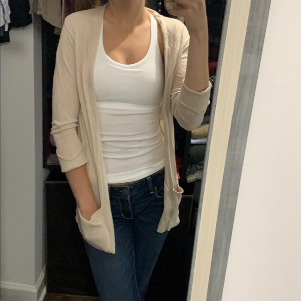 Cream Cardigan w/ Pockets